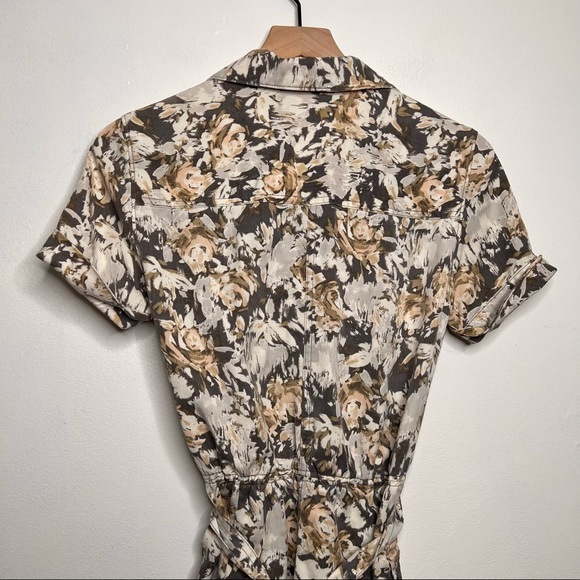 L.L Bean Signature Short Sleeve Floral Utility Waist Tie Dress Size 2 - Picture 7 of 11